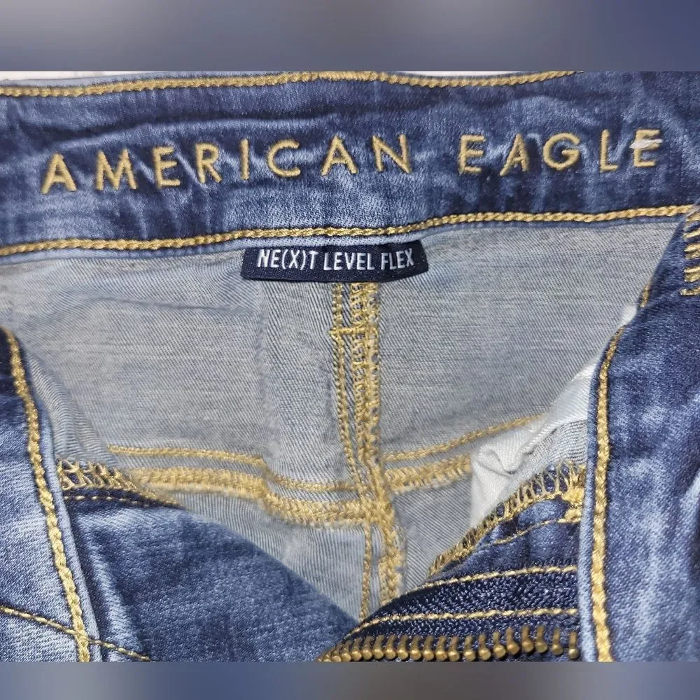 American Eagle Next Level Flex Distressed Slim Jeans - Size 30x34